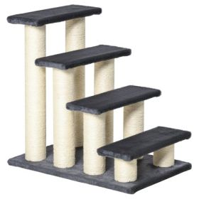 PawHut Cat Tree With 4 Steps For High Beds Couch, Cute Stair Shaped Cat Tree For Indoor Cats Or Dogs W Sisal Scratching Post, Caylimbing, Playing, Gr