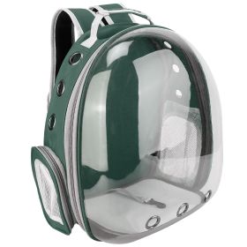 Pet Backpack Carrier Ventilate Transparent Backpack Travel Breathable Astronaut Cat Carrier For Puppies Cats Dogs Under 13LBS (Option: PetCarrierGreen)
