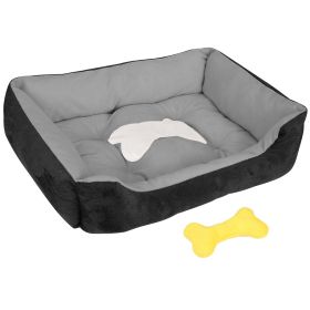 petPet Dog Bed Soft Warm Fleece Puppy Cat Bed Dog Cozy Nest Sofa Bed Cushion Mat For S/M Dog (Option: PetBed BlackXXL)