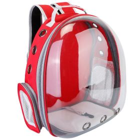 Pet Backpack Carrier Ventilate Transparent Backpack Travel Breathable Astronaut Cat Carrier For Puppies Cats Dogs Under 13LBS (Option: PetCarrierRed)