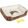 petPet Dog Bed Soft Warm Fleece Puppy Cat Bed Dog Cozy Nest Sofa Bed Cushion Mat For S/M Dog